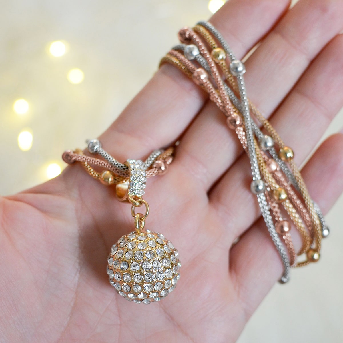 Magic in a Box - Gold Ball Pendant Necklace Gift Set