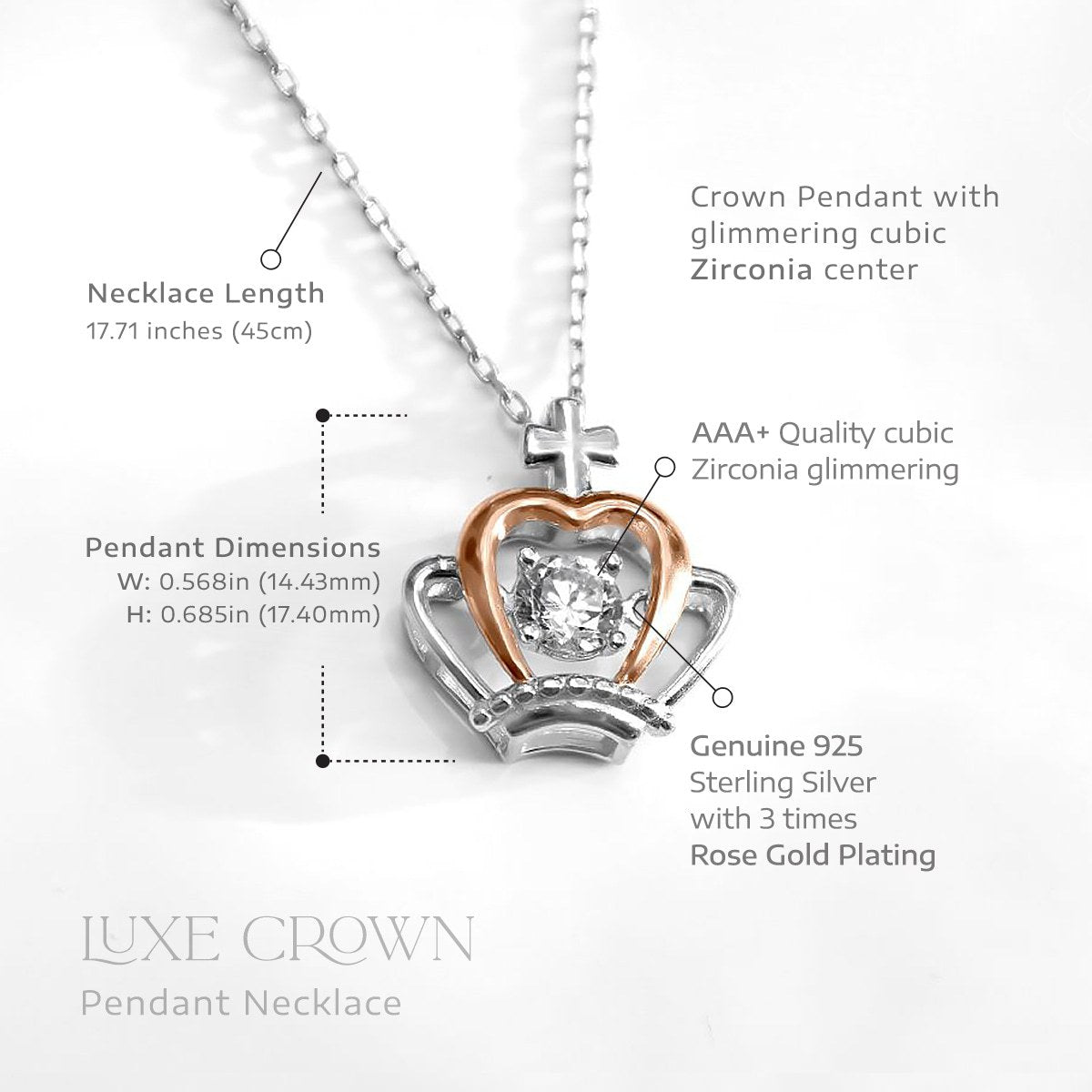 To My Gorgeous Wife, When I Say "I Love You More" - Luxe Crown Necklace Gift Set