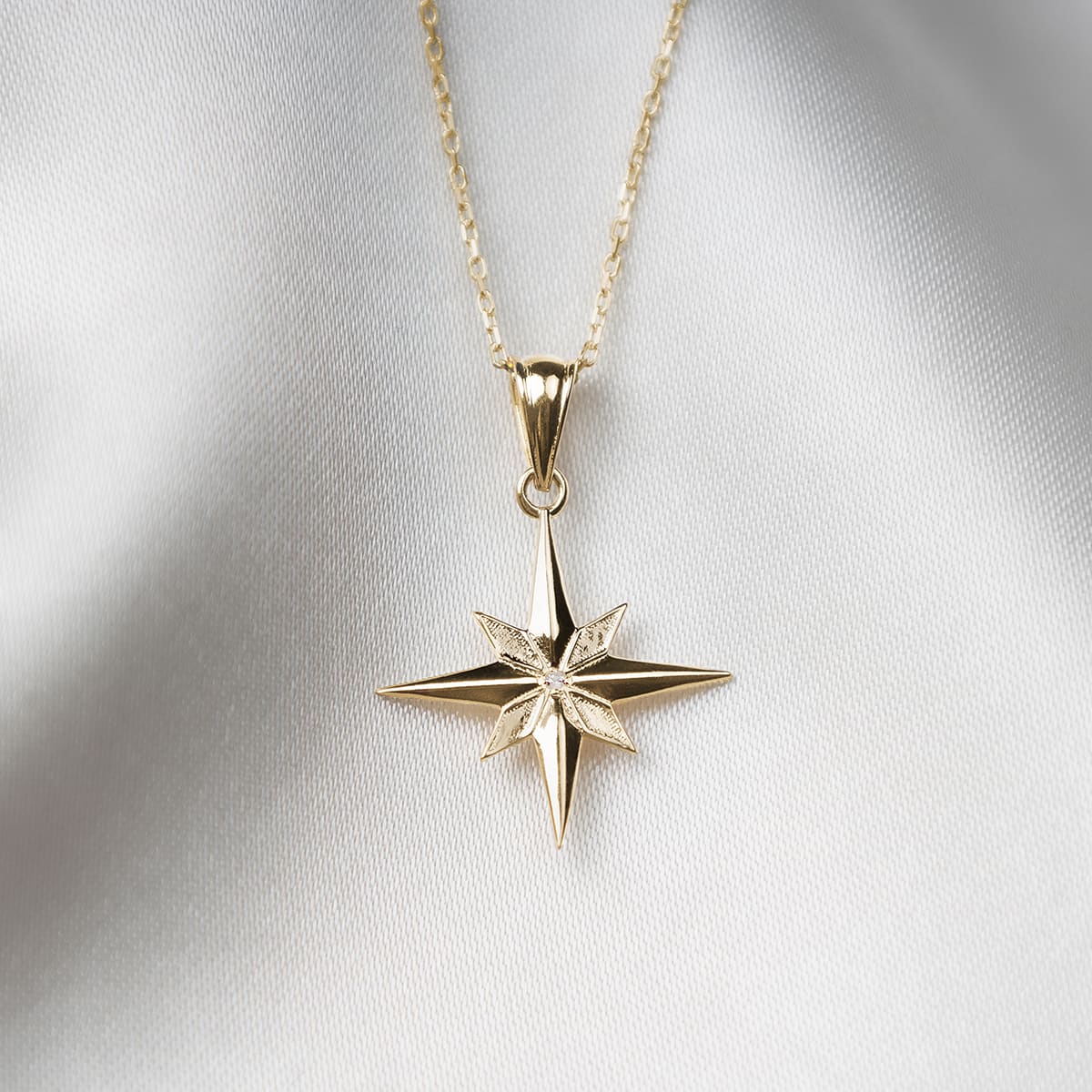 Twinkle, Twinkle - Solid Gold North Star Necklace Gift Set