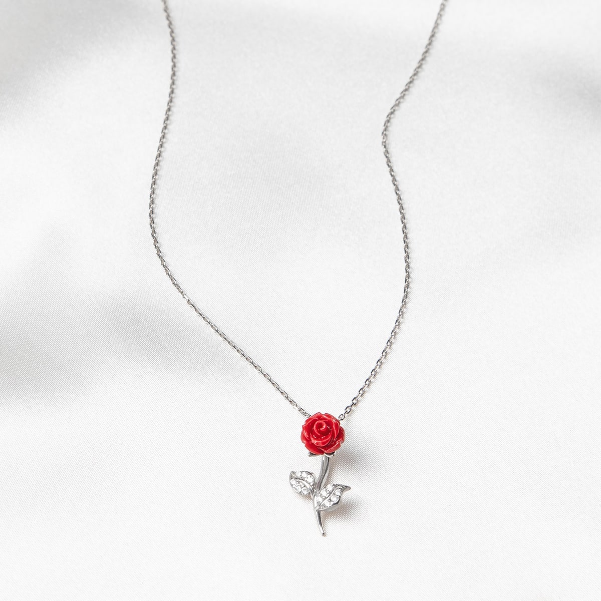 To My Wife the Beauty, From Your Beast - Red Rose Necklace Gift Set