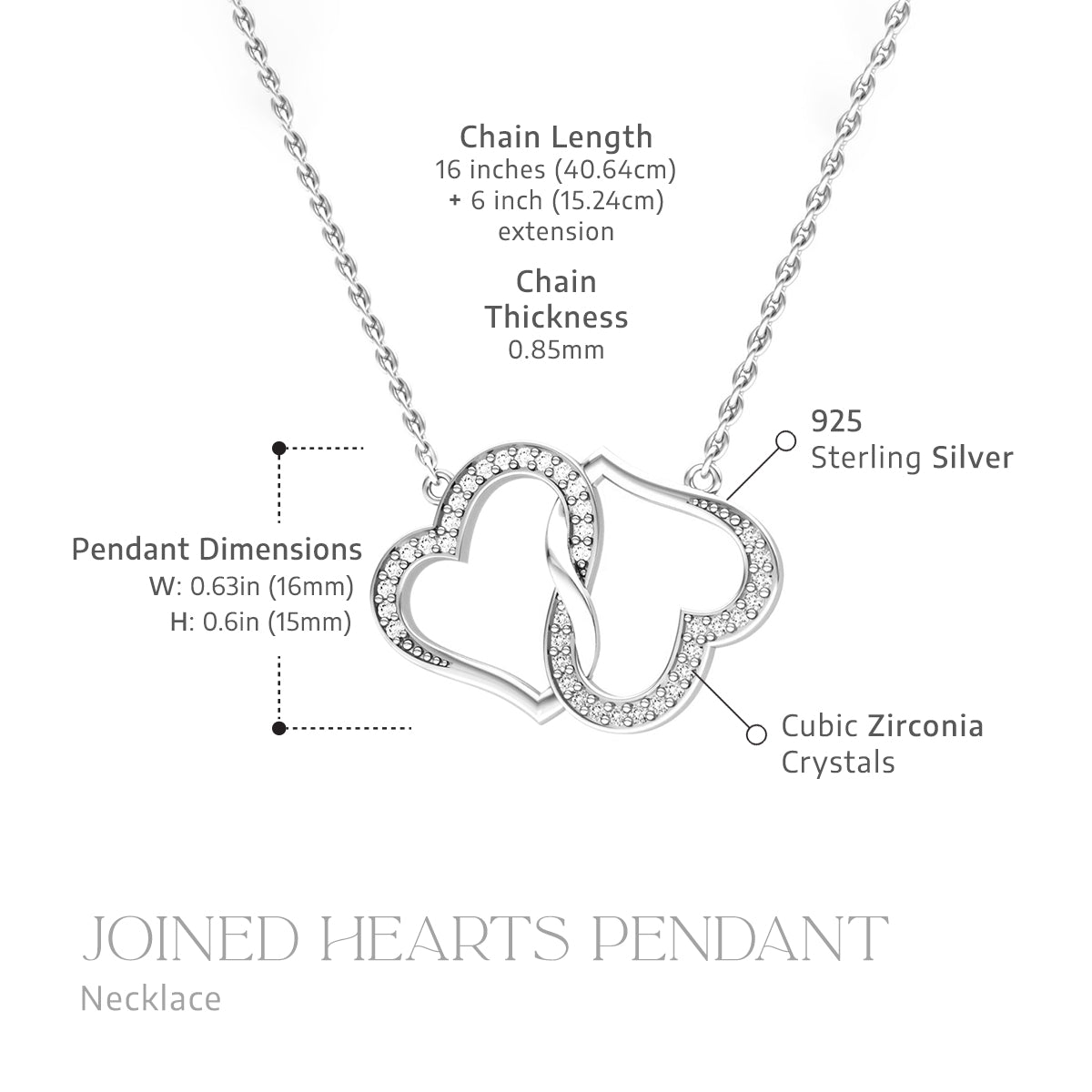 To My Snow Princess, From Dad - Joined Hearts Silver Necklace Gift Set