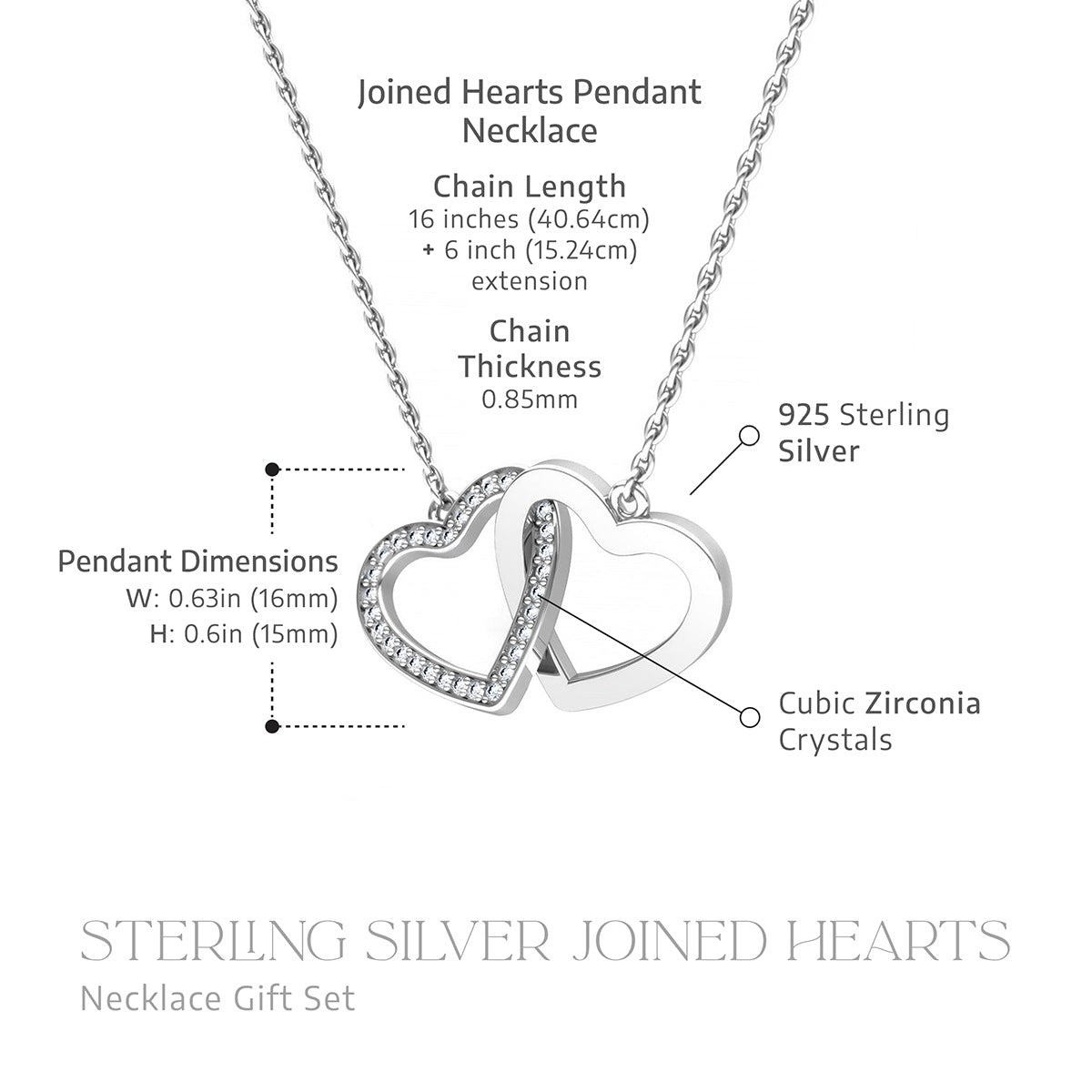 To My Wife, Sometimes It's Hard - Sterling Silver Joined Hearts Necklace Gift Set