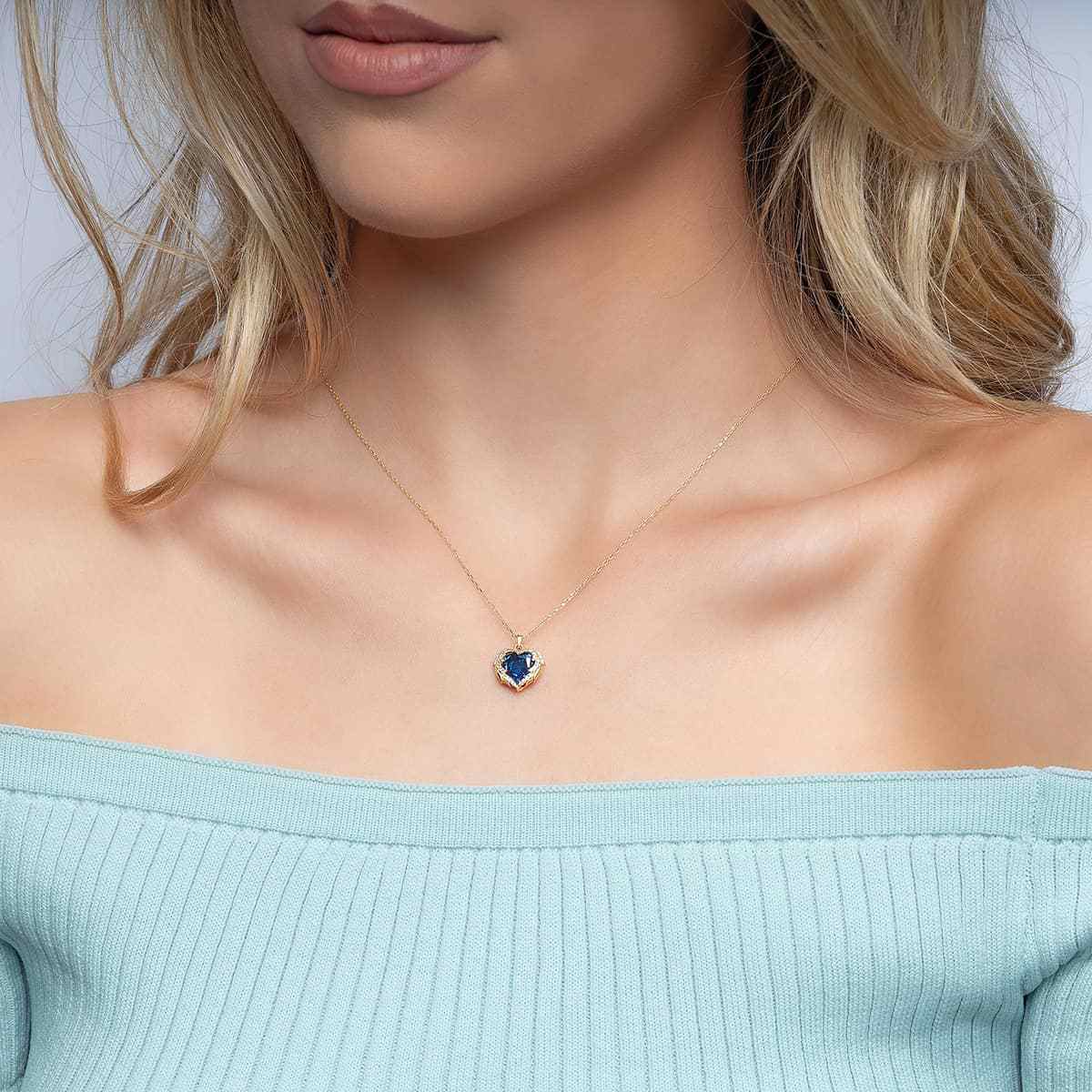 To My Daughter, Little Mermaid - Crystal Winged Heart Necklace Gift Set