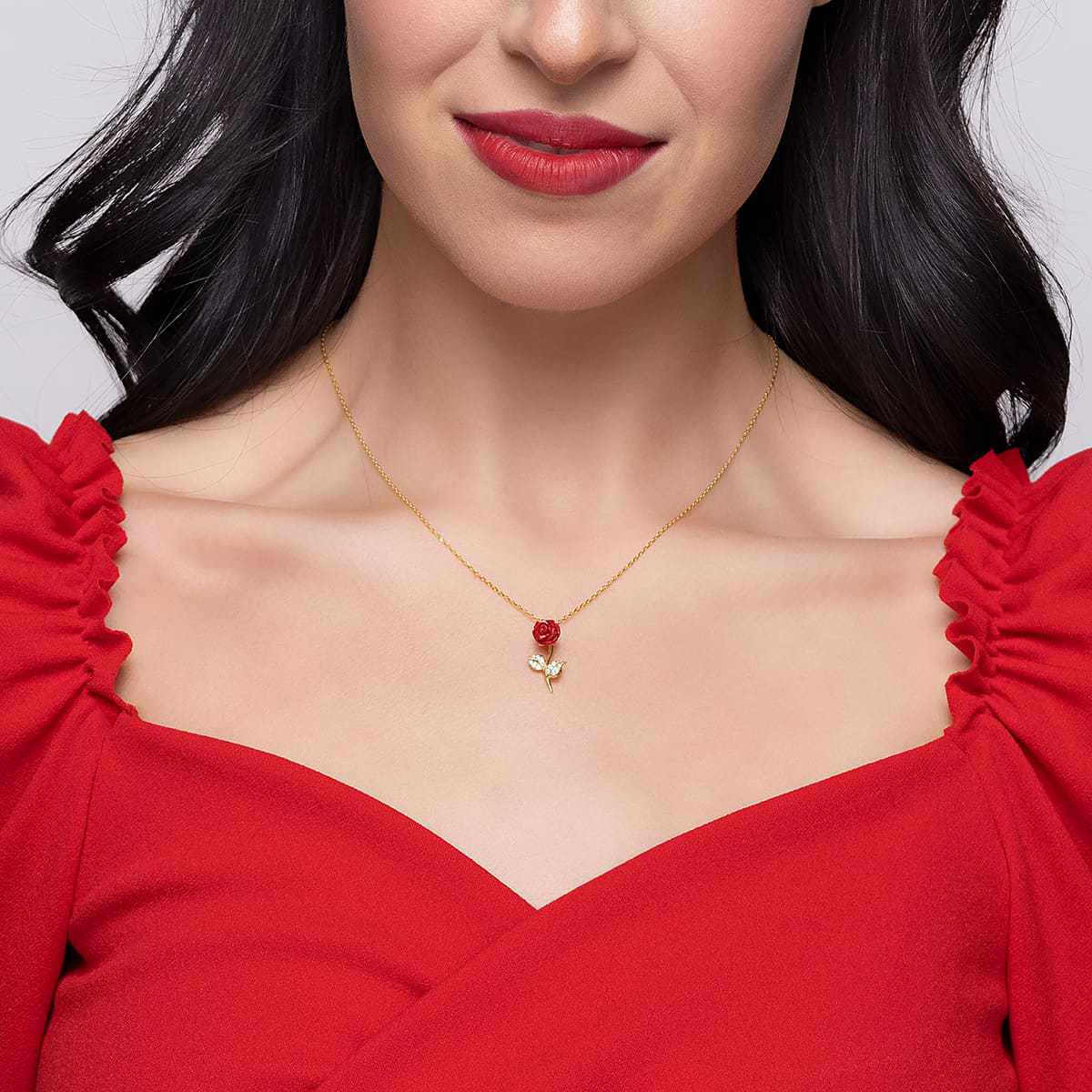 Enchantment Gift Box - To My Mother The Beauty - Red Rose Necklace Gift Set