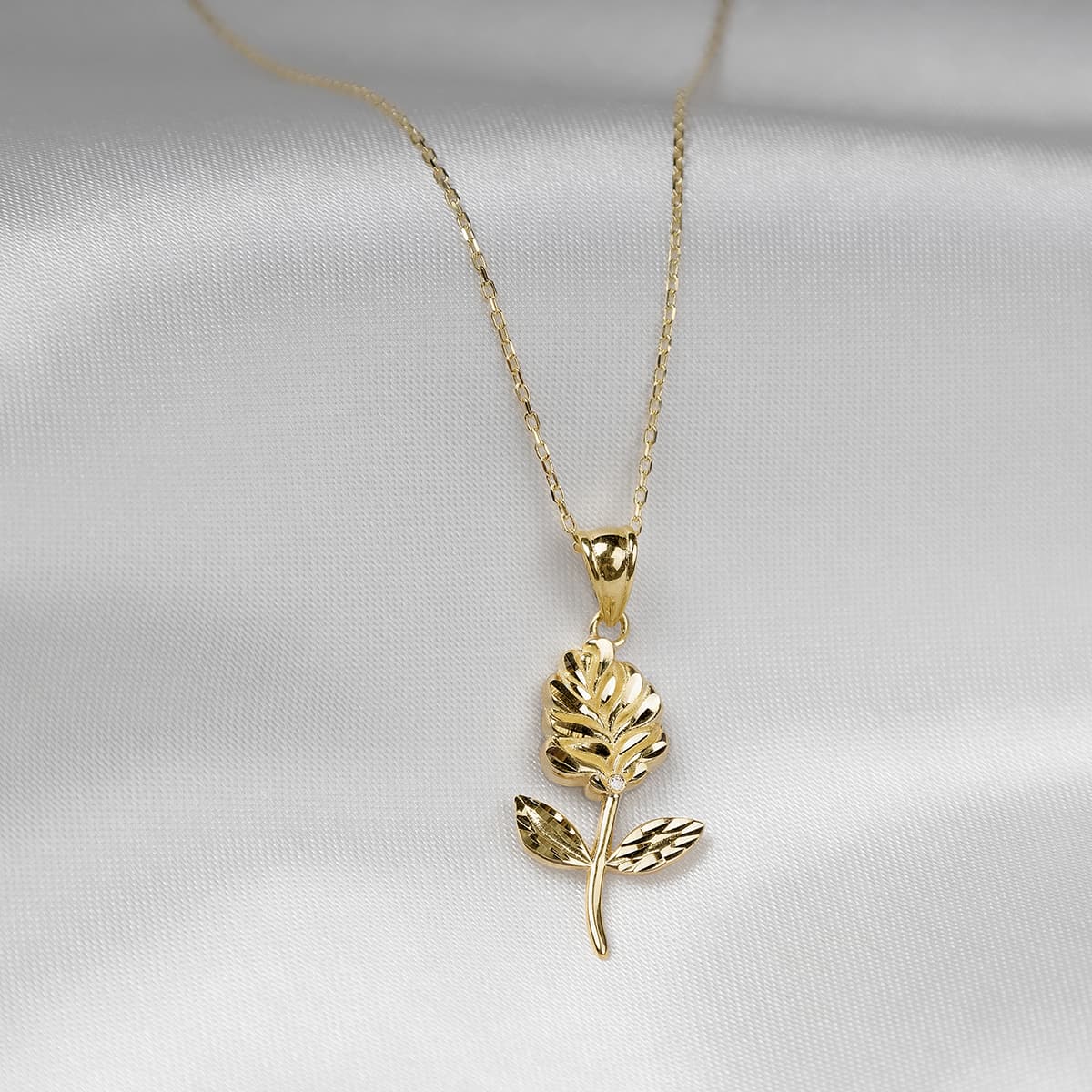 Don't Hide From Thorns - Solid Gold Long Rose Necklace Gift Set