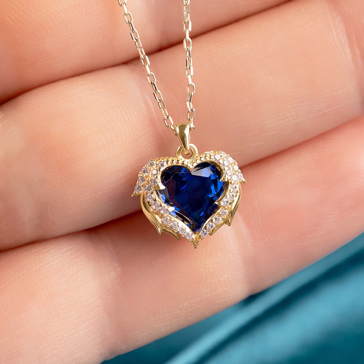 To My Daughter, Little Mermaid - Crystal Winged Heart Necklace Gift Set