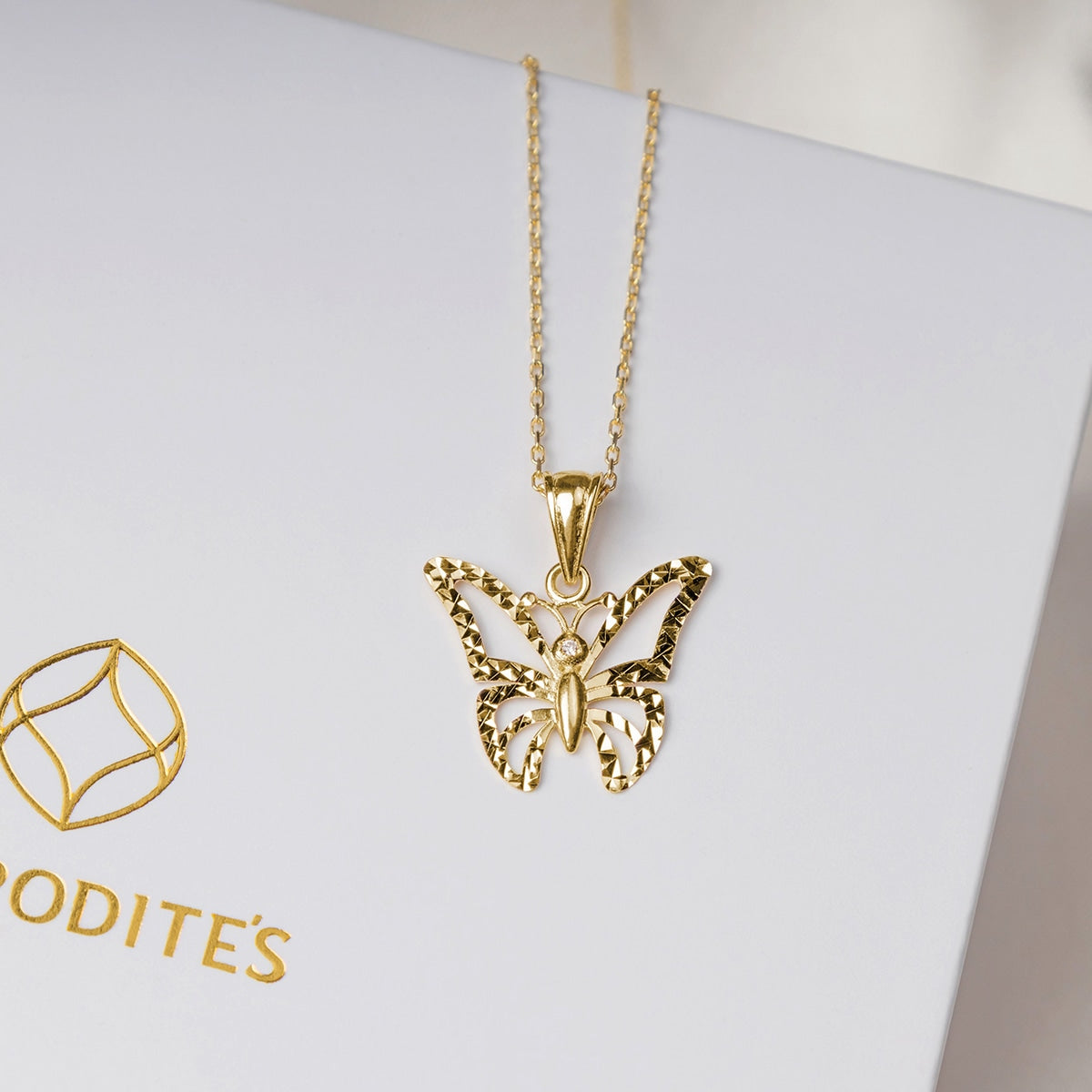 Become Something Beautiful - Solid Gold Butterfly Necklace Gift Set