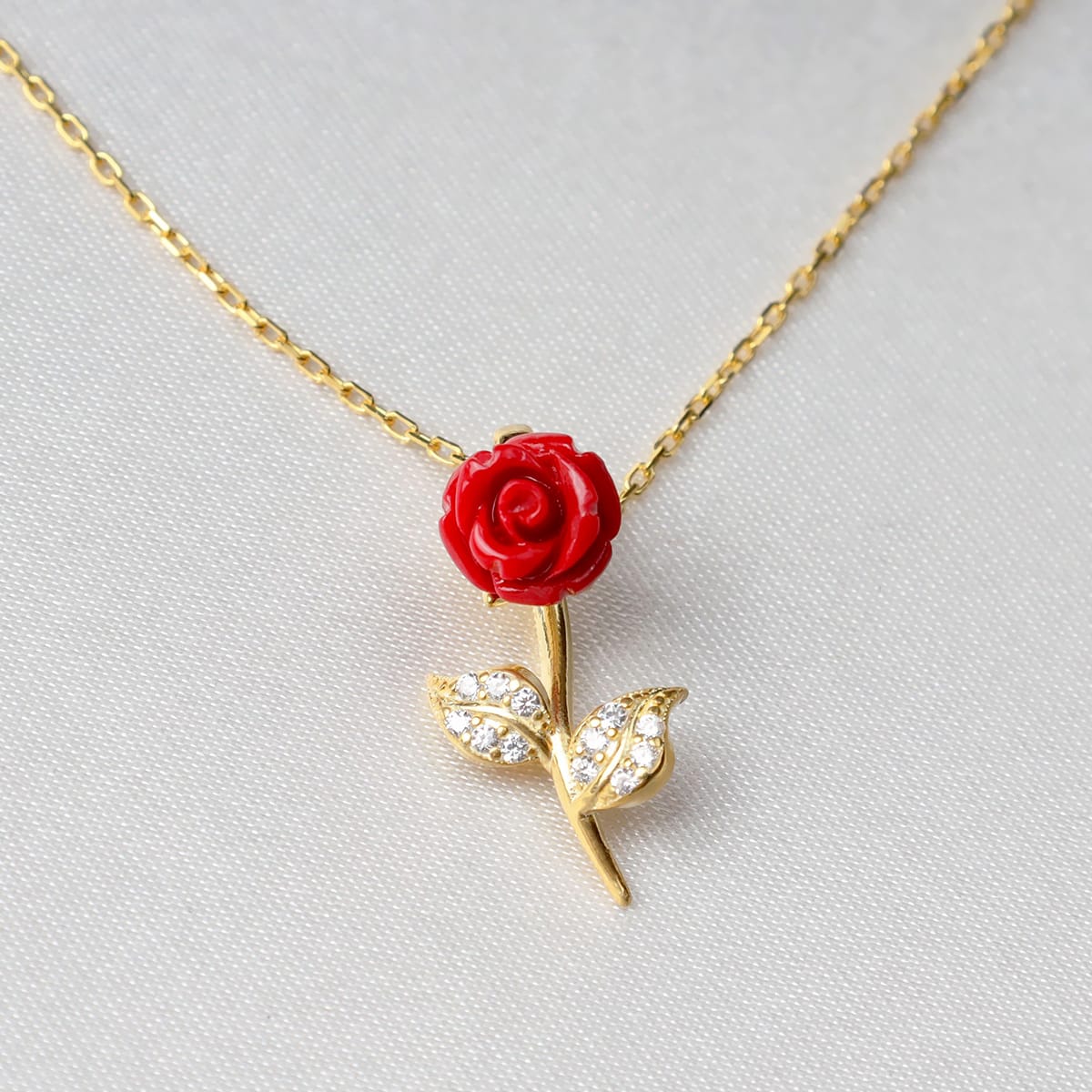 To My Wife the Beauty, From Your Beast - Red Rose Necklace Gift Set