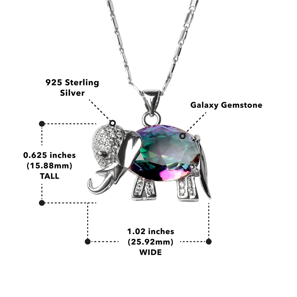 Be Like The Elephant - Elefante Galaxy Crystal Necklace Gift Set