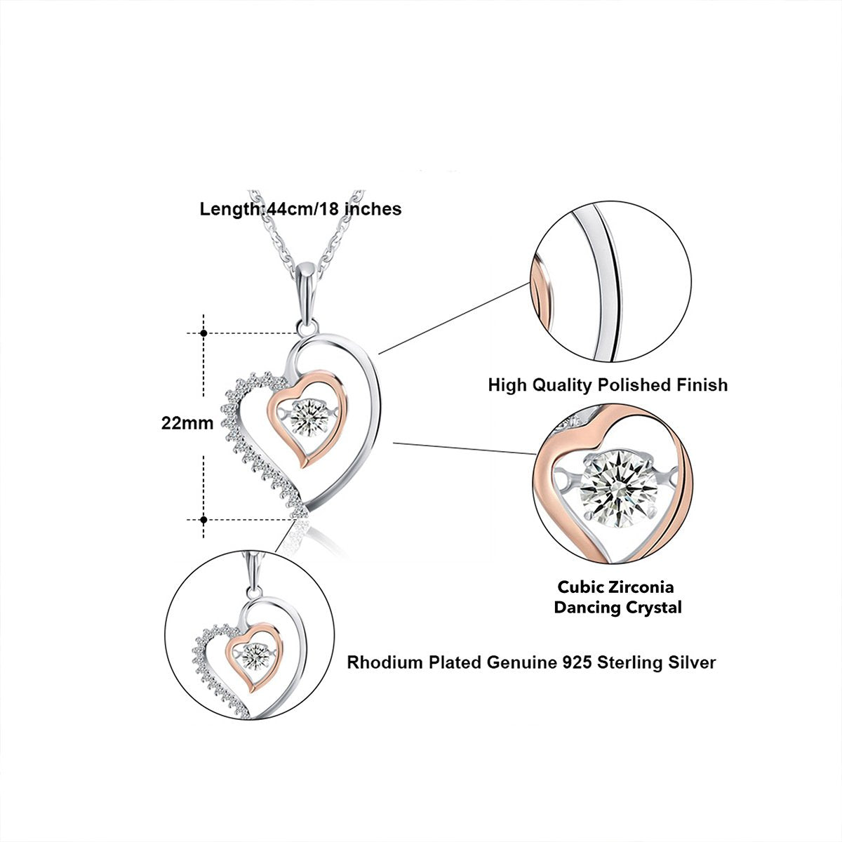 2 Sets Of Bestie, Straighten Your Crown - Luxe Heart Necklace