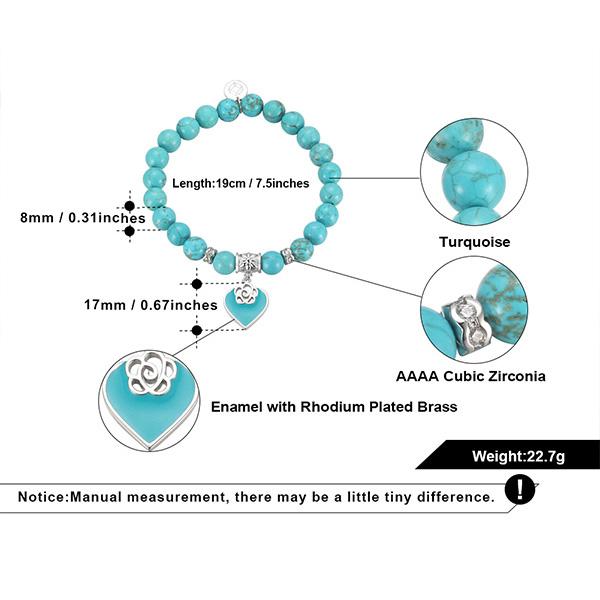 Turquoise Rose Beaded Bracelet