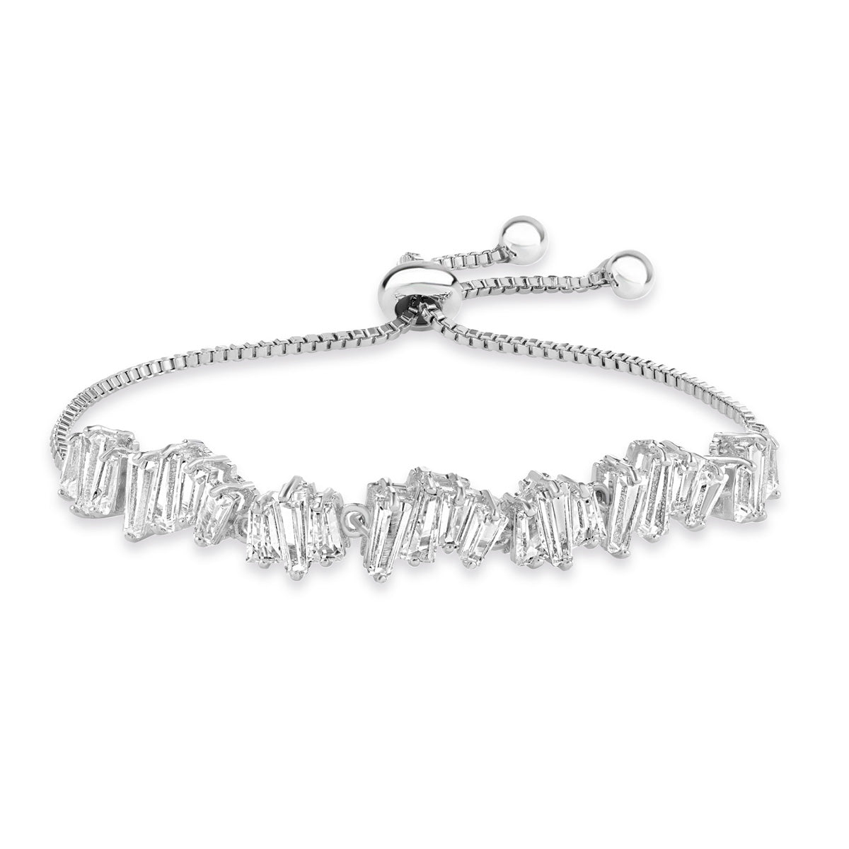 Baguette Crystal Adjustable Bracelet Trio