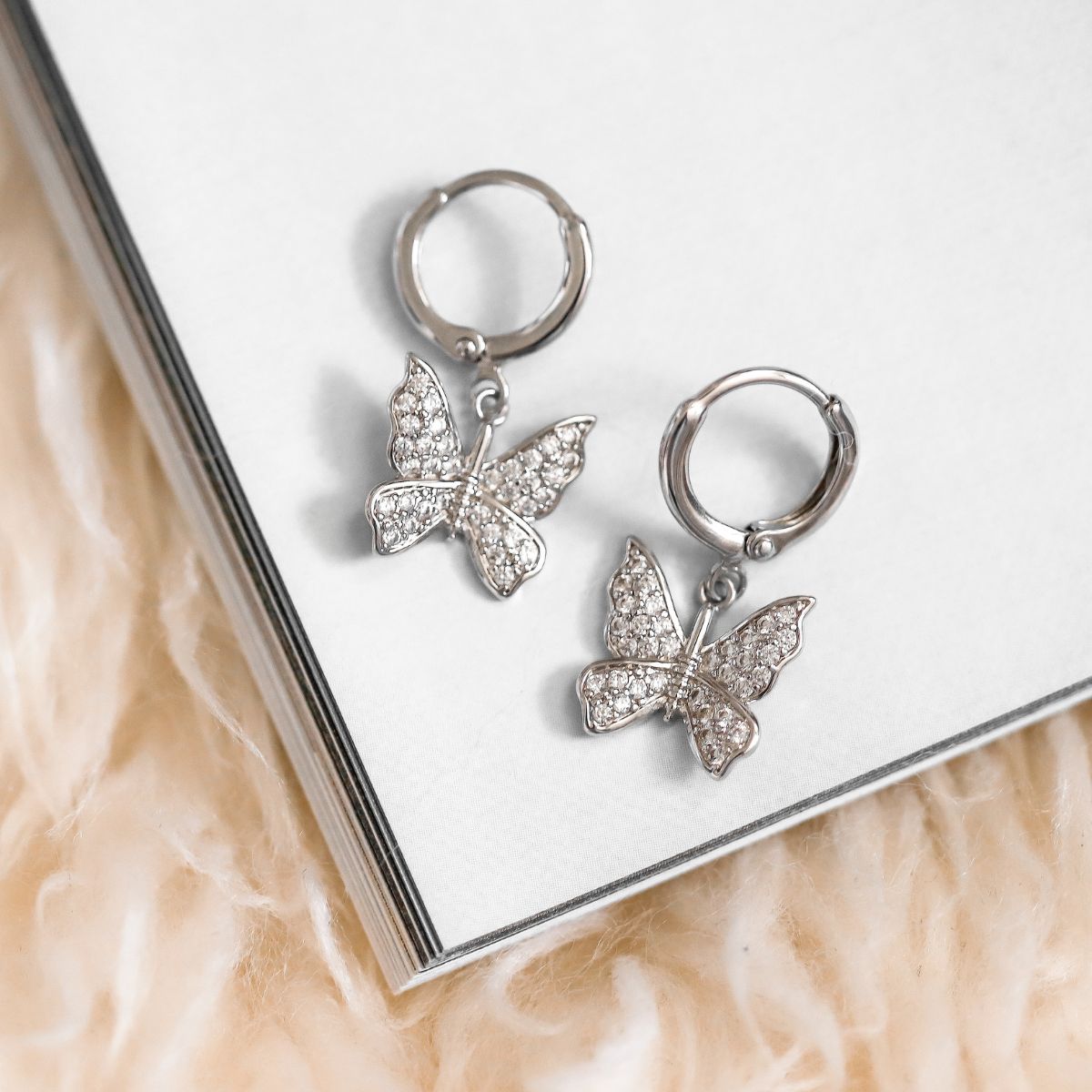 Brilliant Butterfly Mini Hoop Earrings