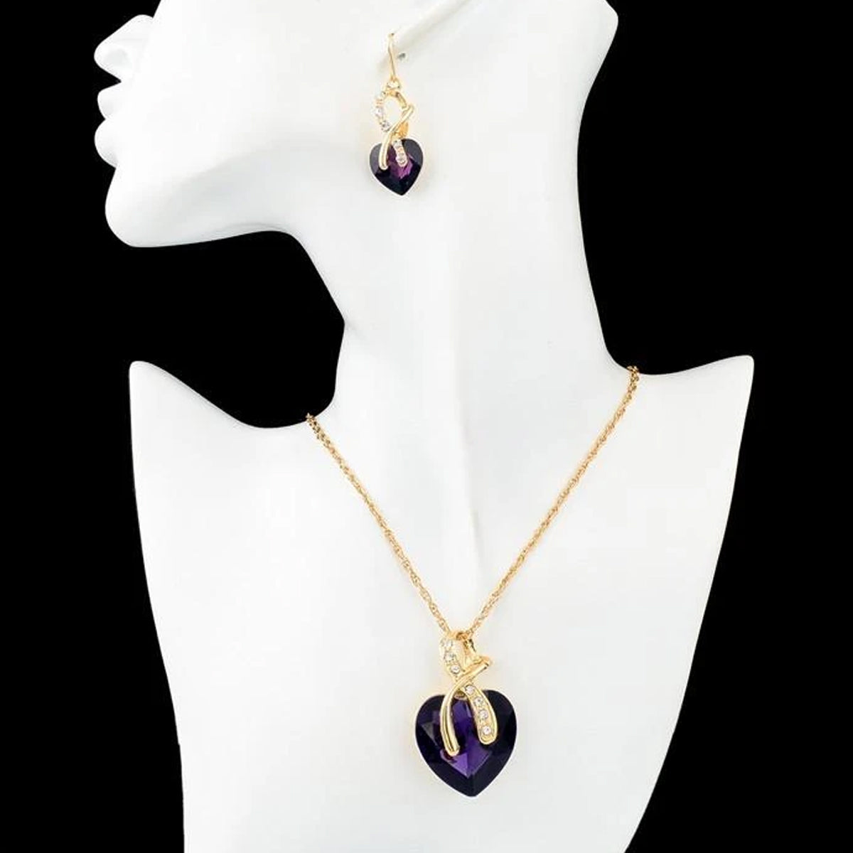 Wishful Heart Necklace and Earrings Set