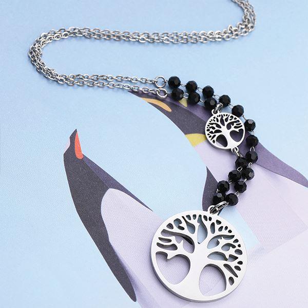 Tree of Life Steel Beaded Necklace