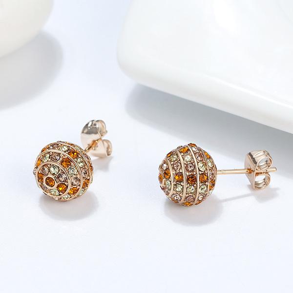 Caramel Crystals Stud Earrings