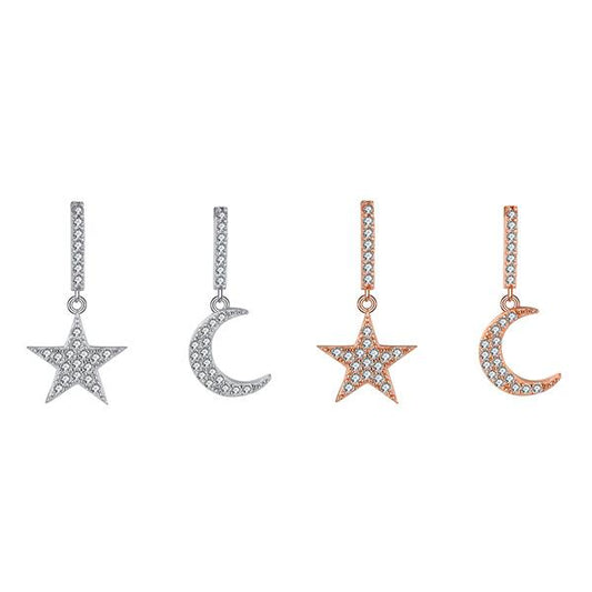Pave Celestial Moon and Star Earrings