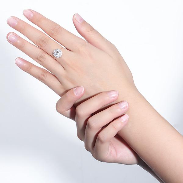 Spellbound Sterling Silver Solitaire Halo Ring