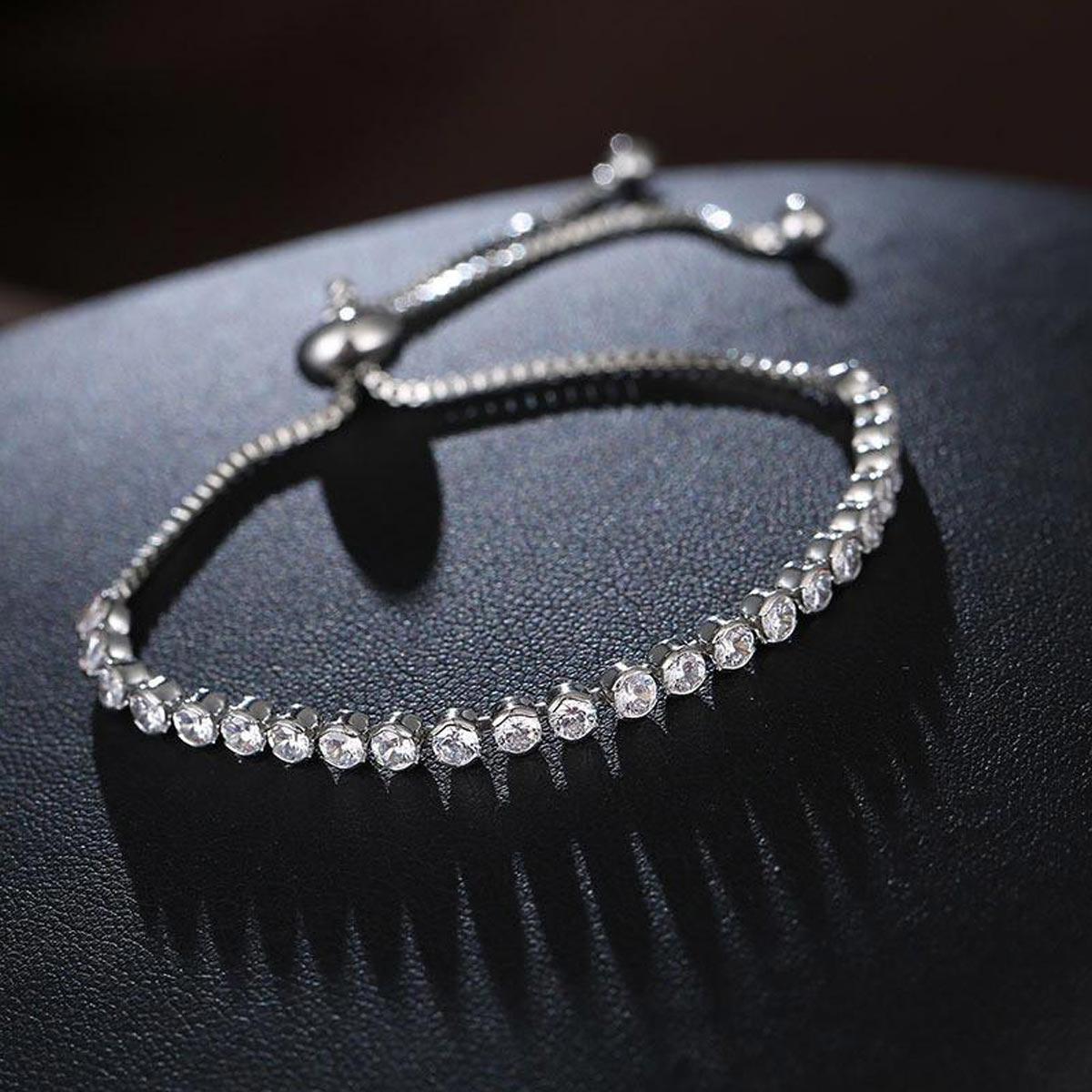 Rhinestone Adjustable Tennis Bracelet