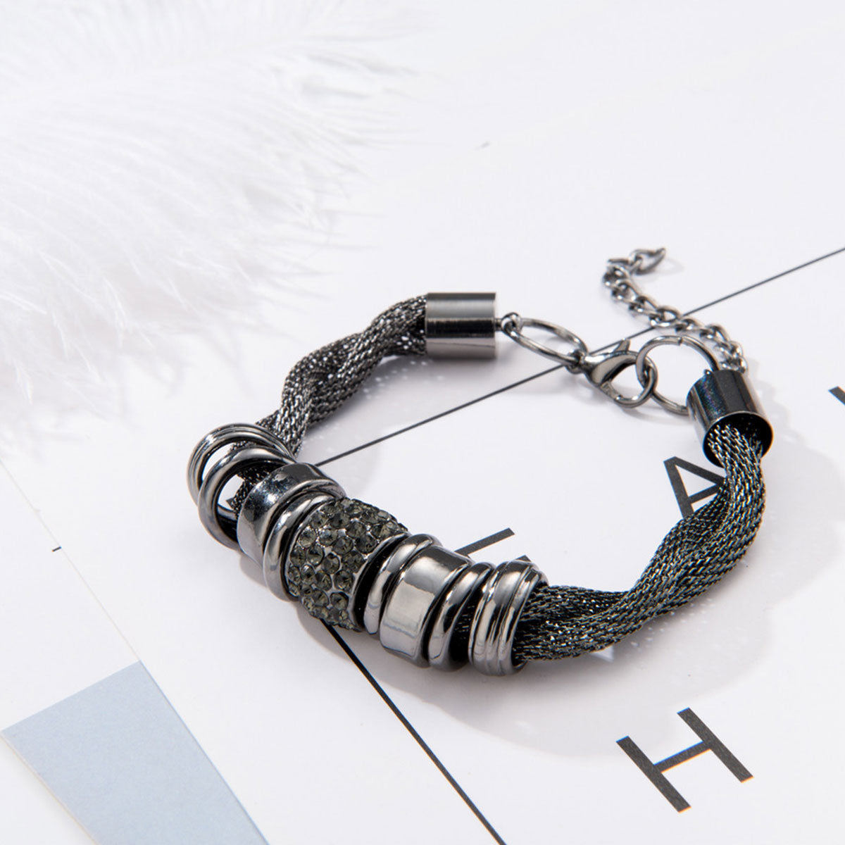 Entwined Black Metal Bracelet