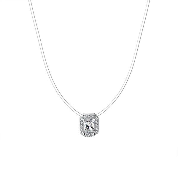 Spellbound Sterling Silver Emerald Halo Necklace