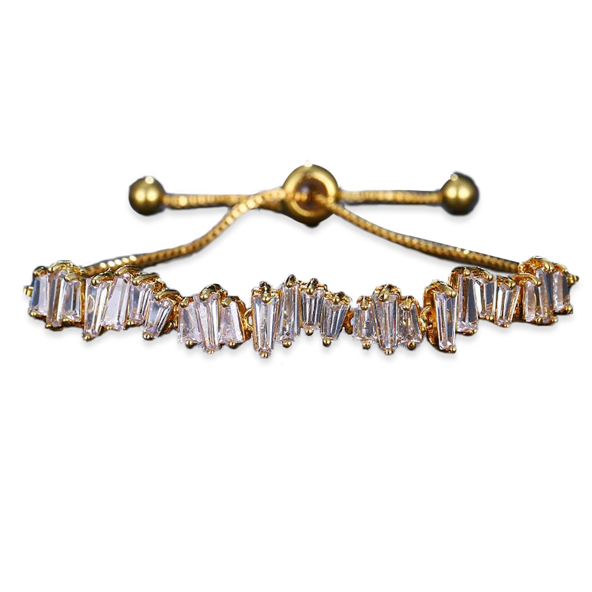 Baguette Crystal Adjustable Bracelet Trio