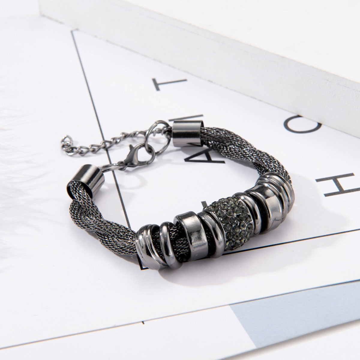 Entwined Black Metal Bracelet