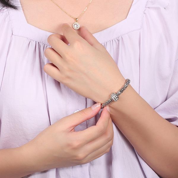 Glitz and Glam Ice Cube CZ Popcorn Bracelet