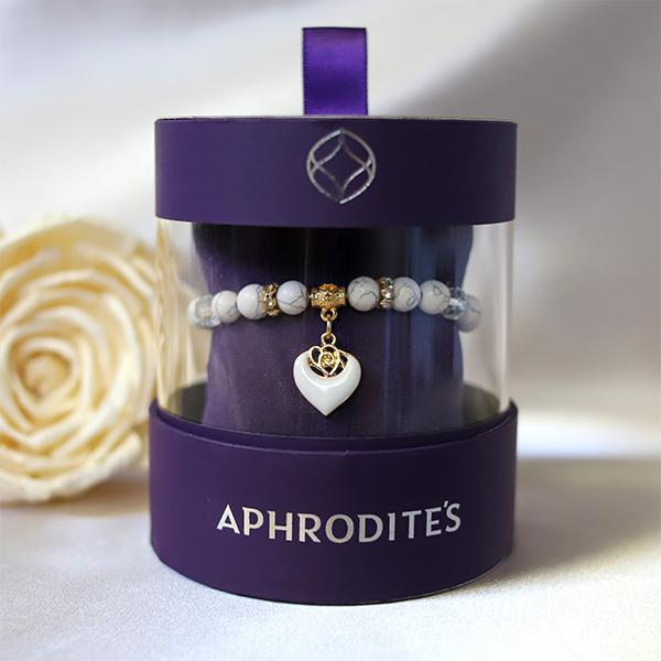 Aphrodites Window Box - White Rose Beaded Bracelet