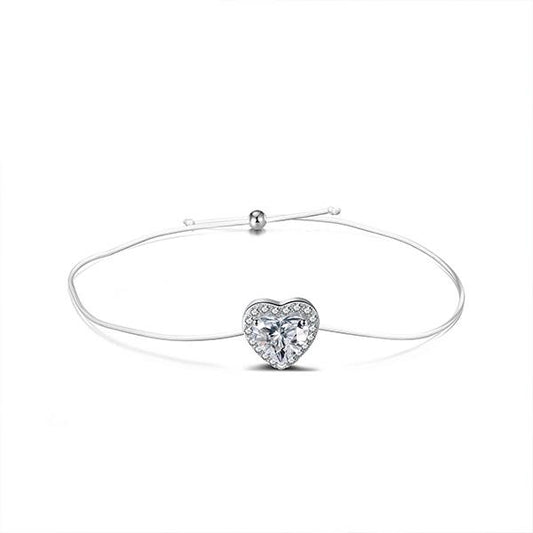 Spellbound Sterling Silver Heart Halo Bracelet