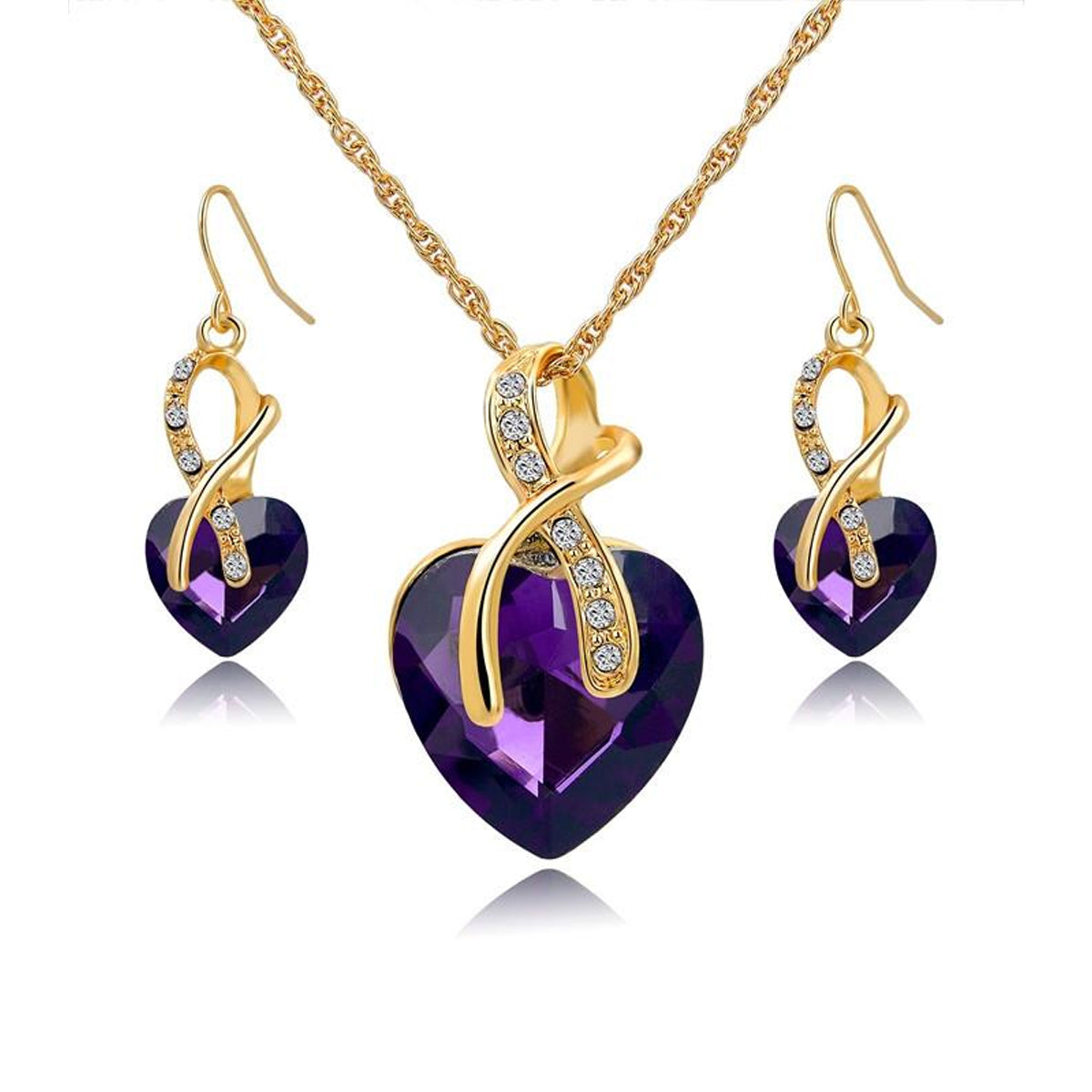 Wishful Heart Necklace and Earrings Set