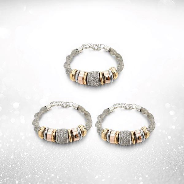 3 Sets of Entwined Silver Metal Bracelet Bundle Offer