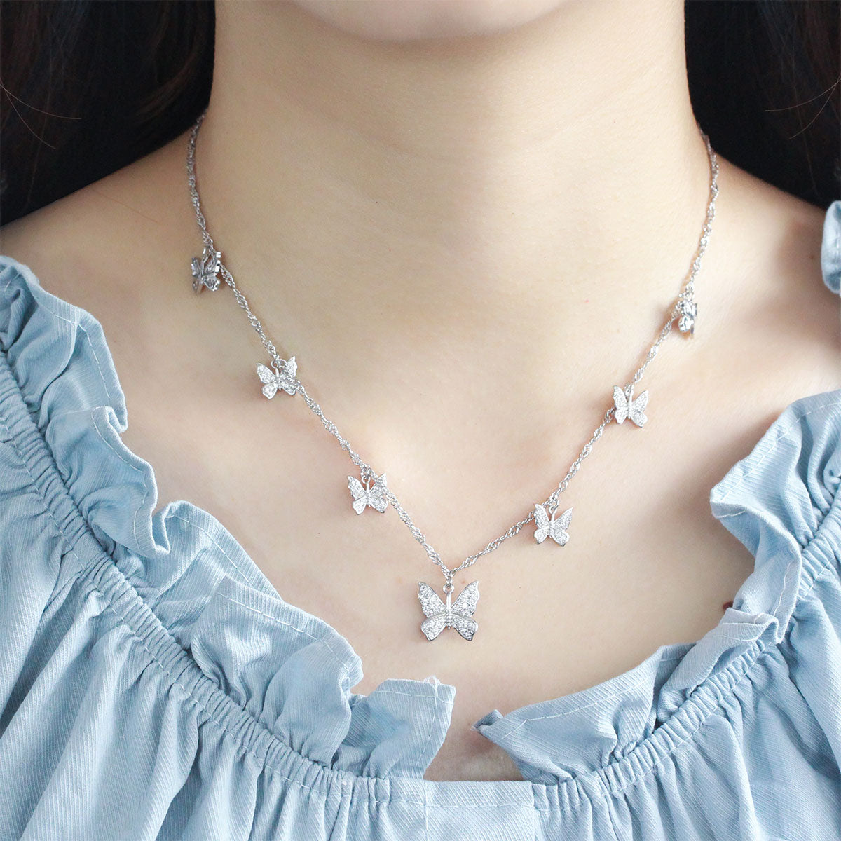 Brilliant Butterfly Choker Necklace