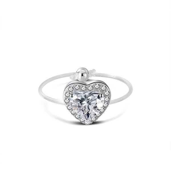 Spellbound Sterling Silver Heart Halo Ring
