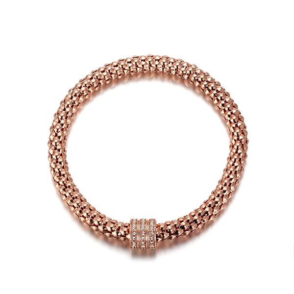 Glitz and Glam Rose Gold Pave Spacer Bracelet