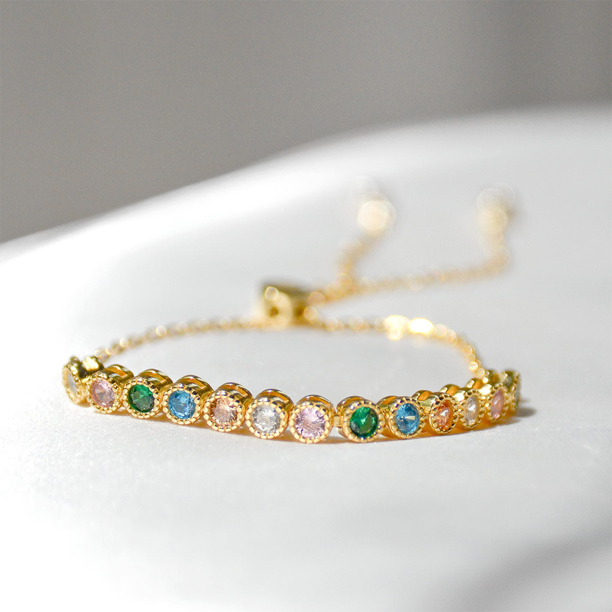 Over The Rainbow Bezel Slider Bracelet