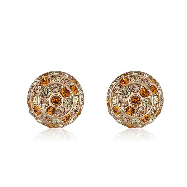 Caramel Crystals Stud Earrings