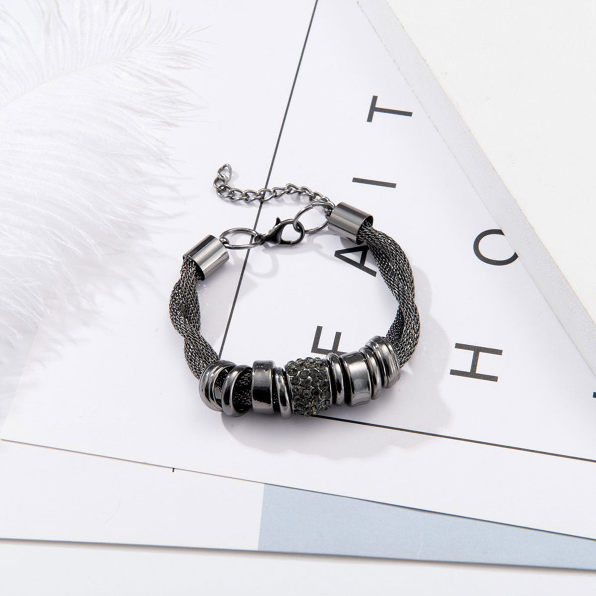 Entwined Black Metal Bracelet