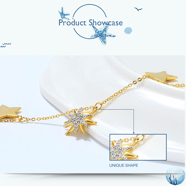 Golden Starfish Charm Bracelet