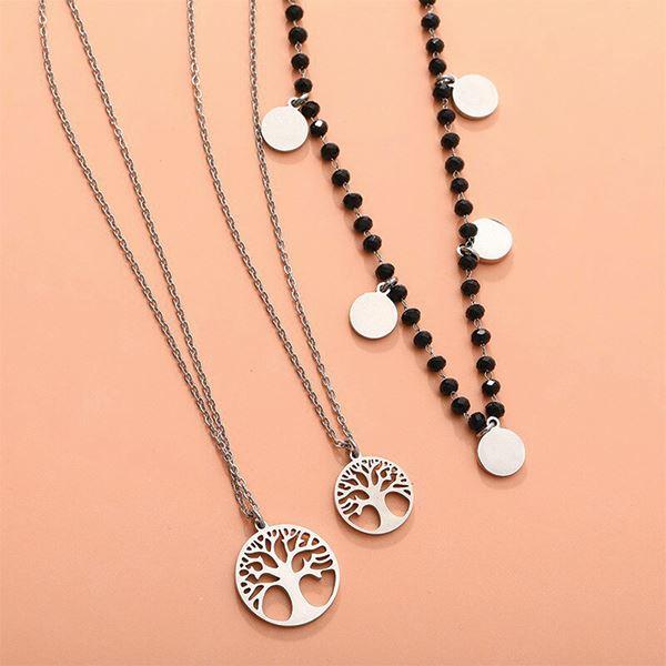 Tree of Life Layered Steel Necklace