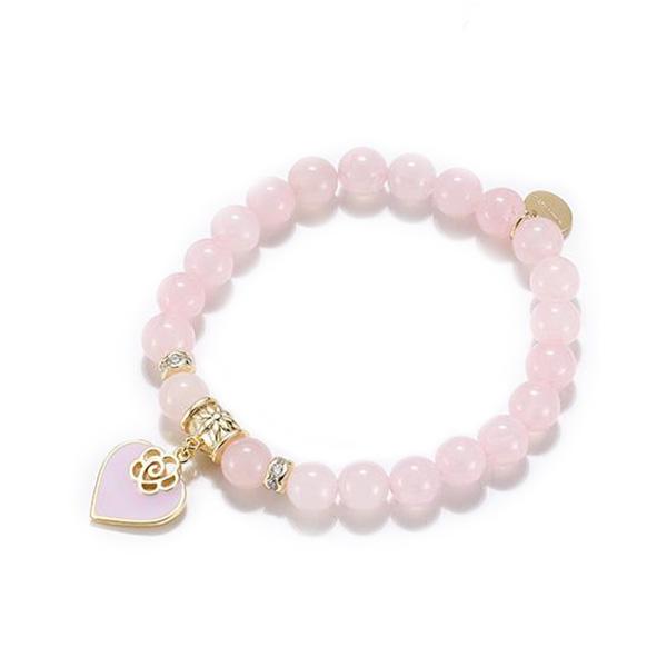 Pink Rose Beaded Bracelet