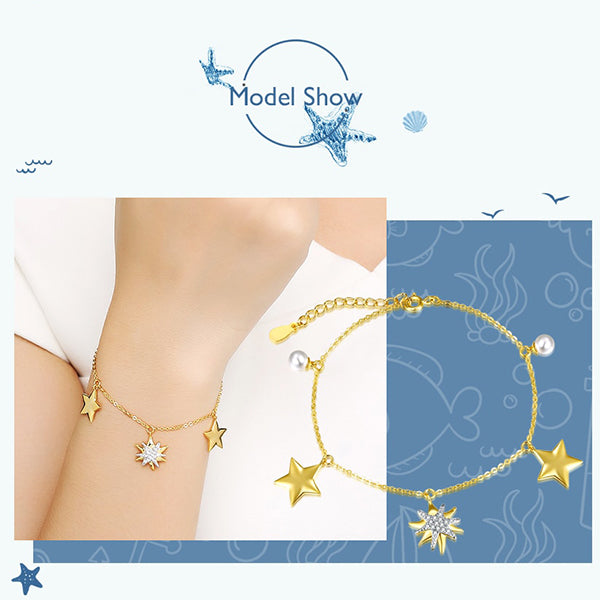 Golden Starfish Charm Bracelet