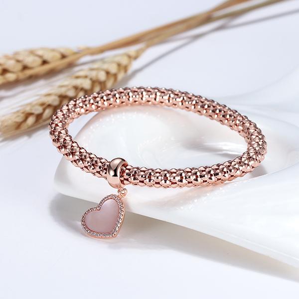 Pink Satin Pave Heart Set
