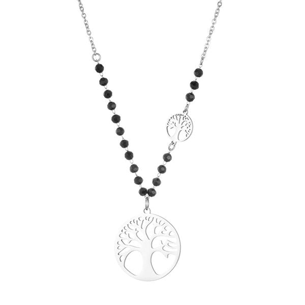 Tree of Life Steel Beaded Necklace