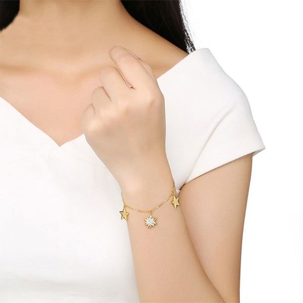 Golden Starfish Charm Bracelet