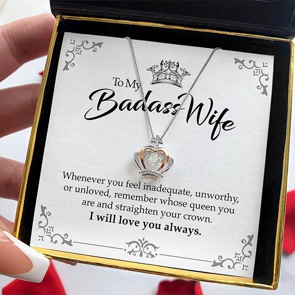 To My Badass - Luxe Crown Necklace Gift Set With Optional Ring