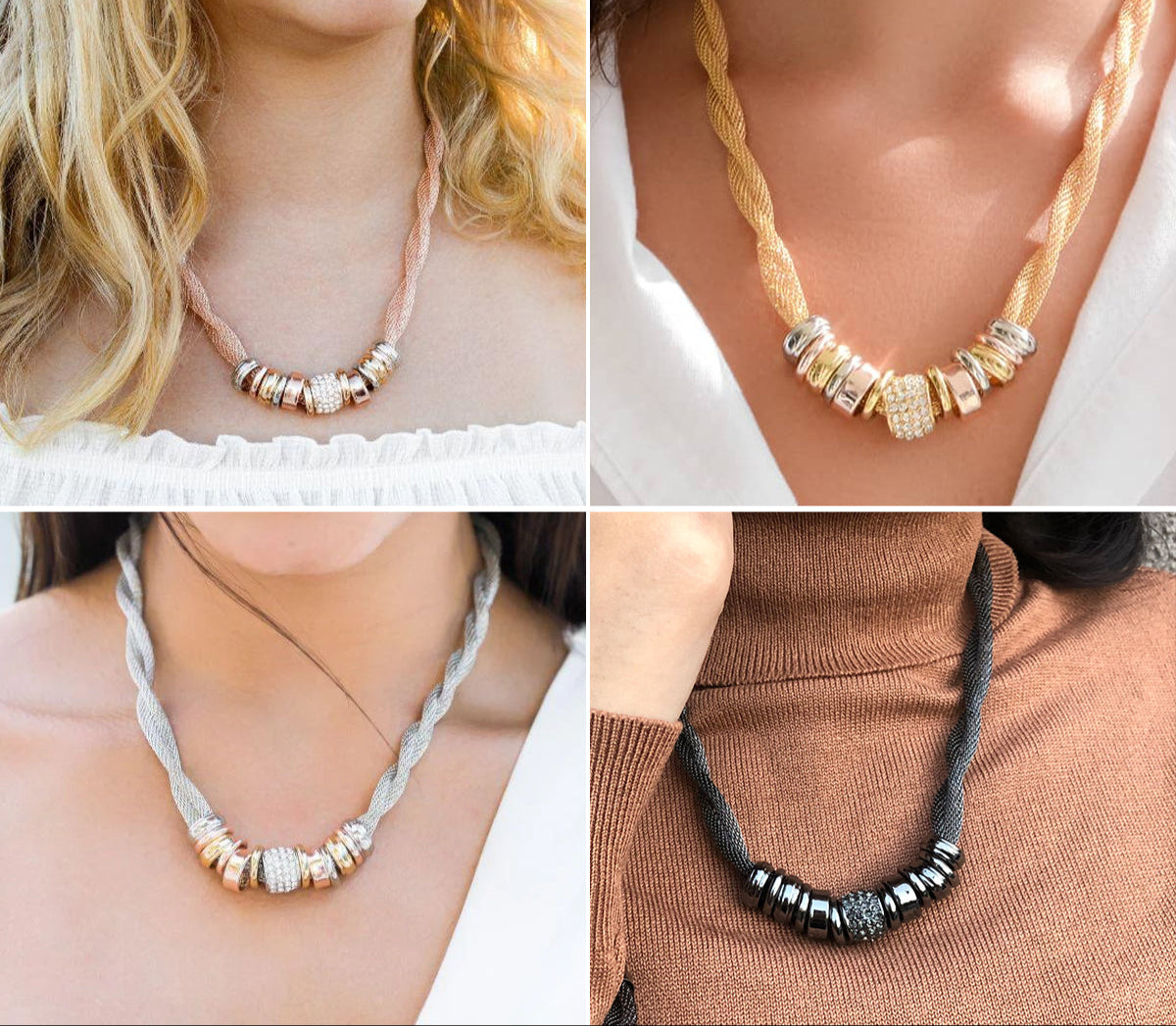 Entwined Metal Necklaces