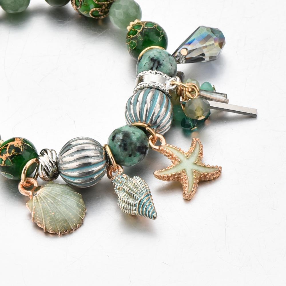 Seaside Summer Beaded Bracelet (Pink and Blue)