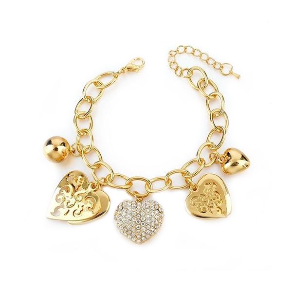 Crystal Heart Charm Bracelet