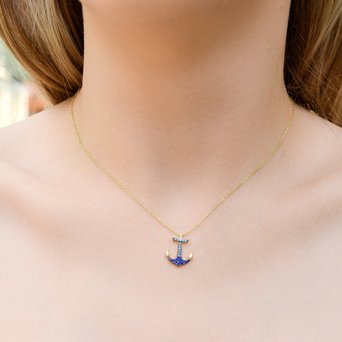 My Mom, My Anchor - Crystal Anchor Necklace Gift